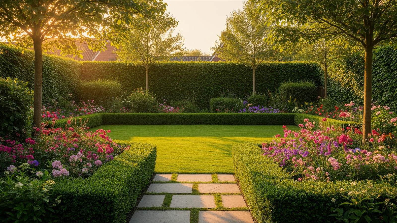 Onderhoudsarme tuin met vaste planten, bodembedekkers en een border